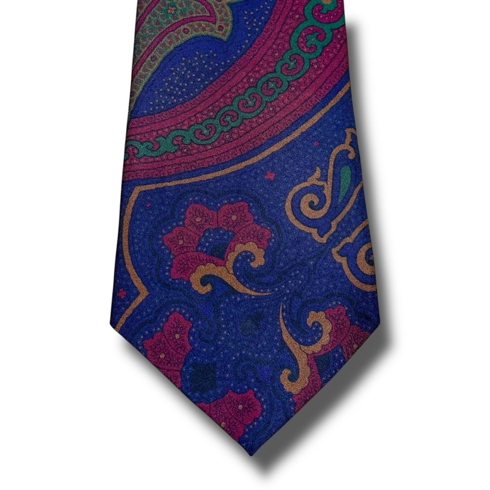 RALPH LAUREN Purple Label Tie Paisley 100% Silk Italy Handmade Luxury Necktie‎ - Picture 2 of 5
